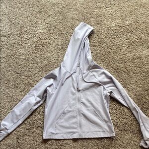 Lilac Cropped Hooded Zip-Up Top